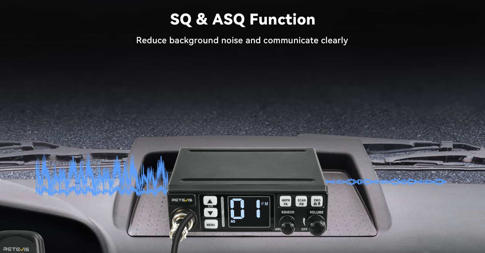 Retevis MB63 CB RADIO SQ and ASQ function
