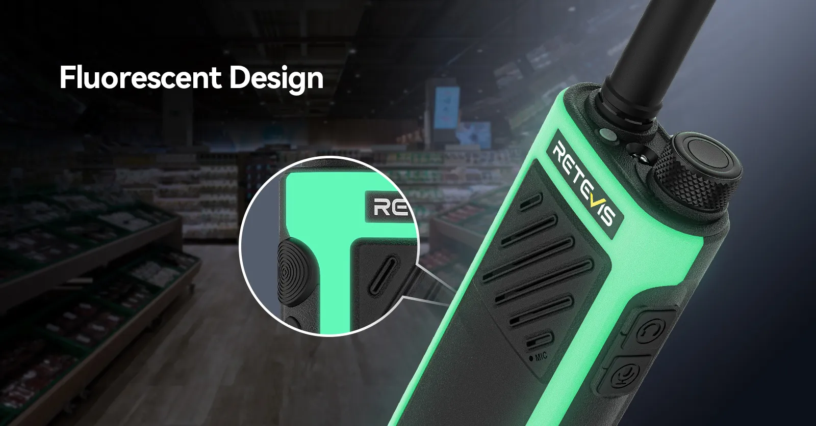 Retevis RB66P RB666P Walkie Talkie with Fluorescent Design Retevis RB66P RB666P Walkie Talkie with Fluorescent Design