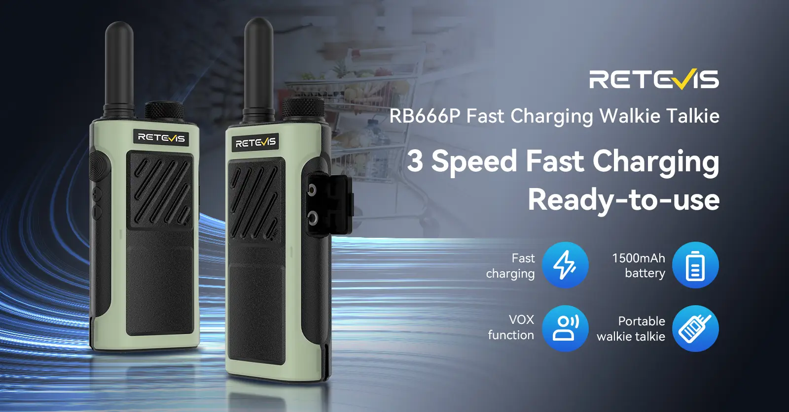 Retevis RB666P fast charging PMR446 portable 2 way radio 2 pack Retevis RB666P fast charging PMR446 portable 2 way radio 2 pack