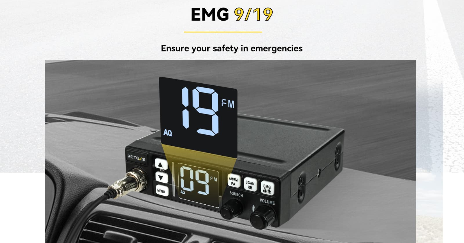 Retevis MB63 CB RADIO Emergency channel 9/19