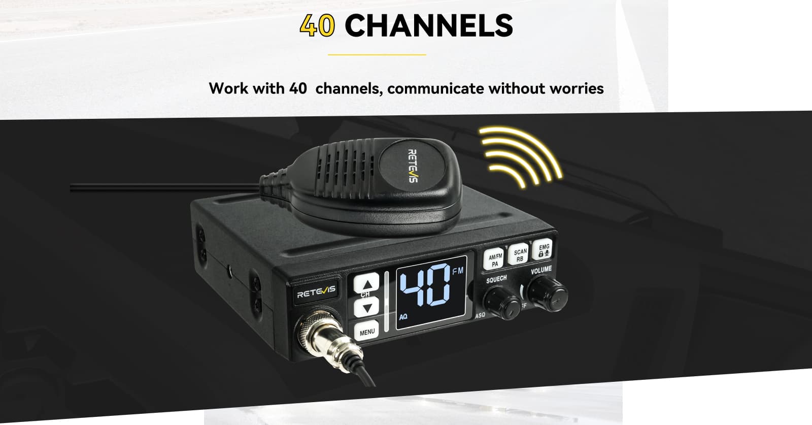 Retevis MB63 CB RADIO 40 CHANNELS OPERATION