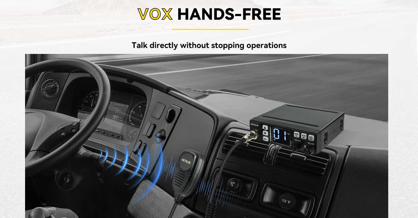 Retevis MB63 CB RADIO vox hand-free