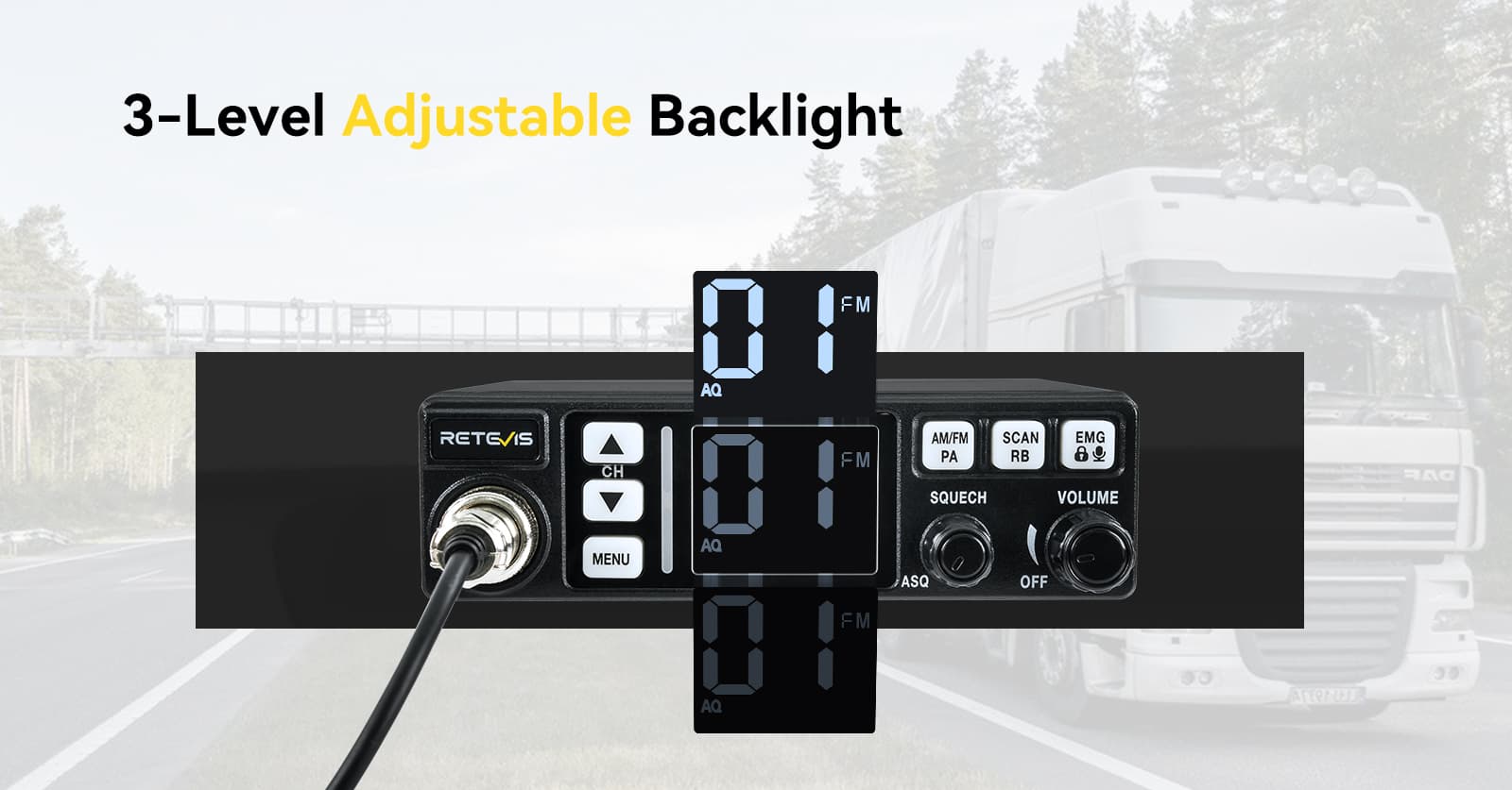 Retevis MB63 CB RADIO BACKLIT LCD DISPLAY