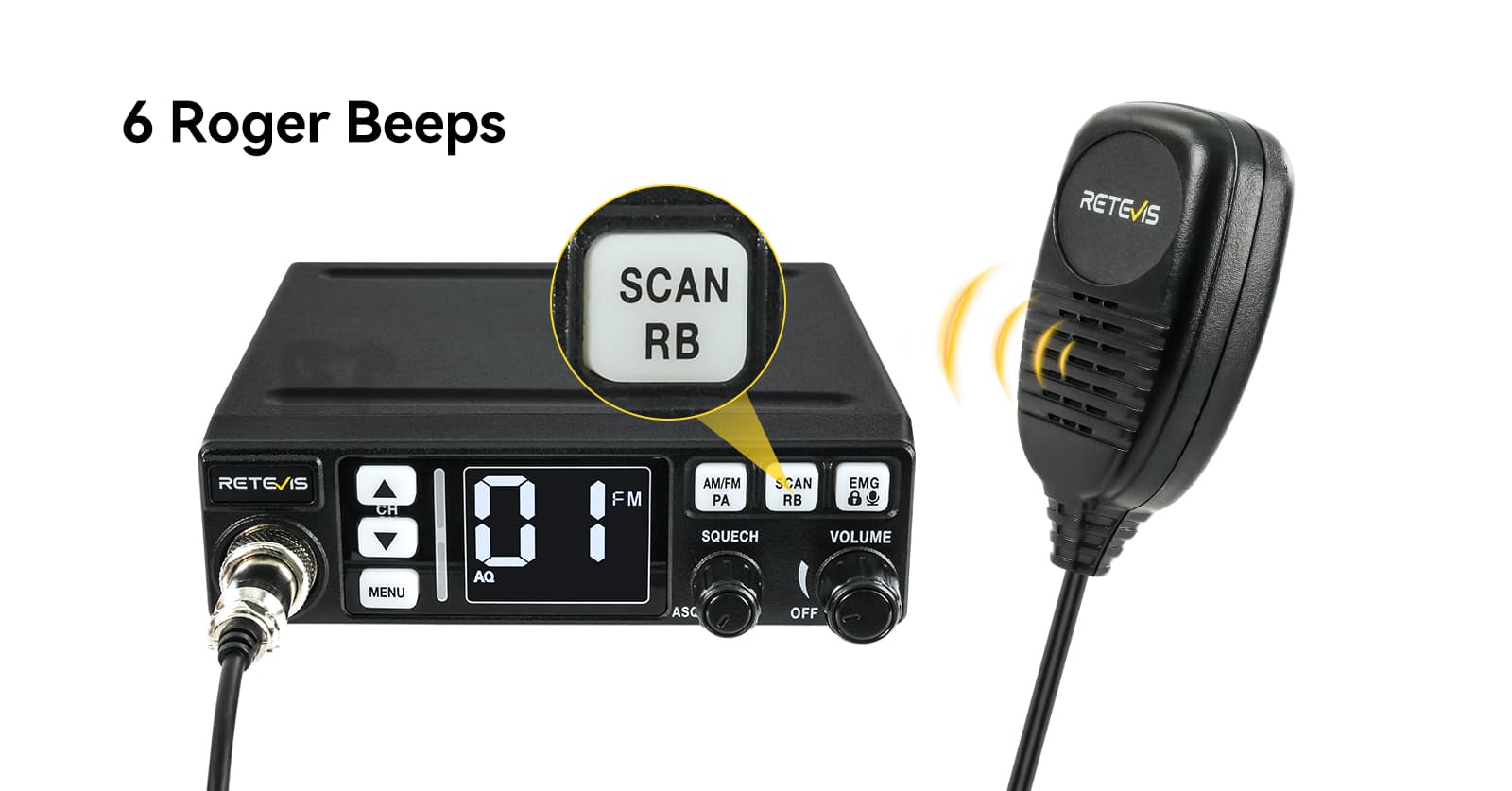 retevis mb63 cb radio 6 roger beeps