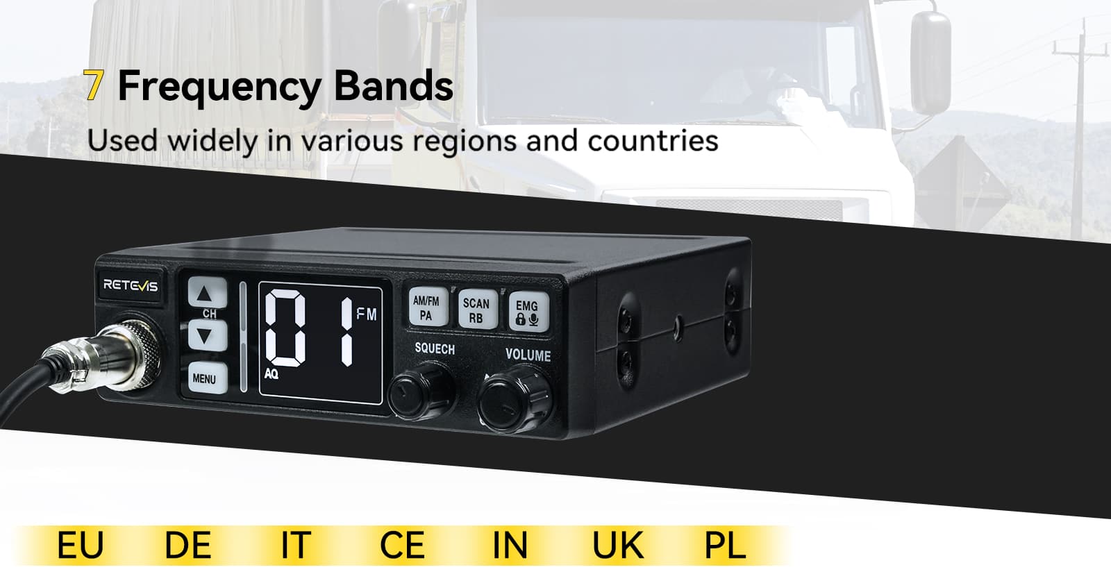 retevis mb63 cb radio 7 frequency bands