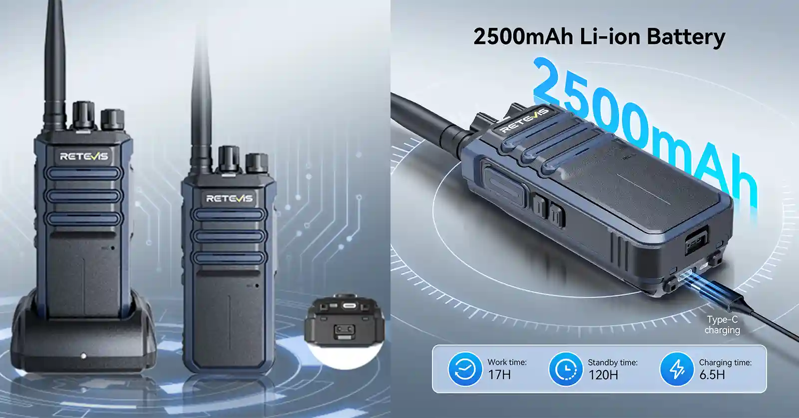 retevis large battery rechargable two way radio retevis large battery rechargable two way radio