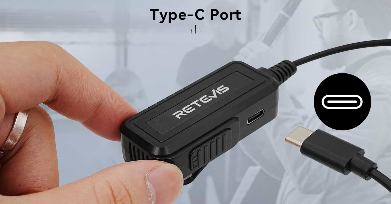 Type-c port earpieces for radios