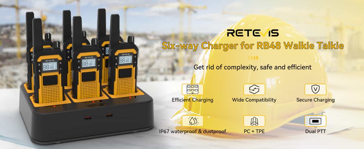 Retevis RB48 2000mAh battery FRS radio with USB-C charging