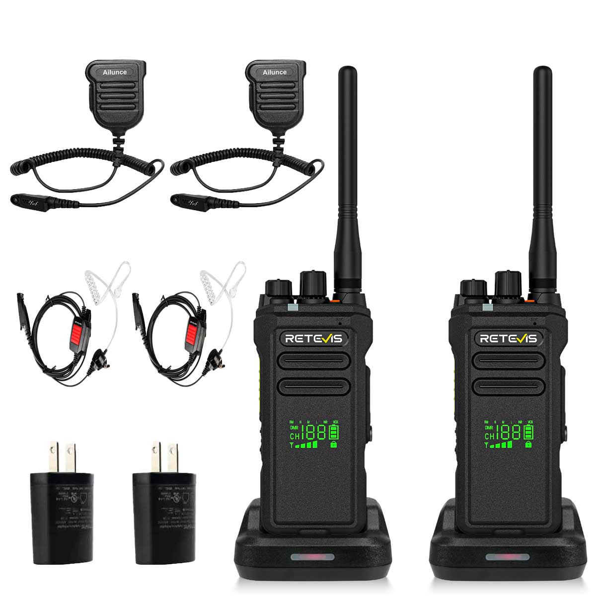 retevis nr30d long range waterproof radio with mics