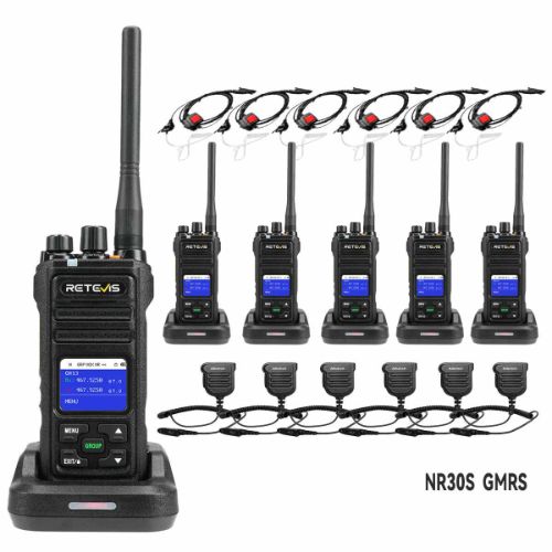Retevis NR30S emergency 2 way radio 6pack with mic and earpieces Retevis NR30S emergency 2 way radio 6pack with mic and earpieces