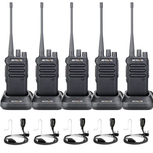 Retevis RT43 portable dmr digital 2 way radio with earpiece bundle 5 pack
