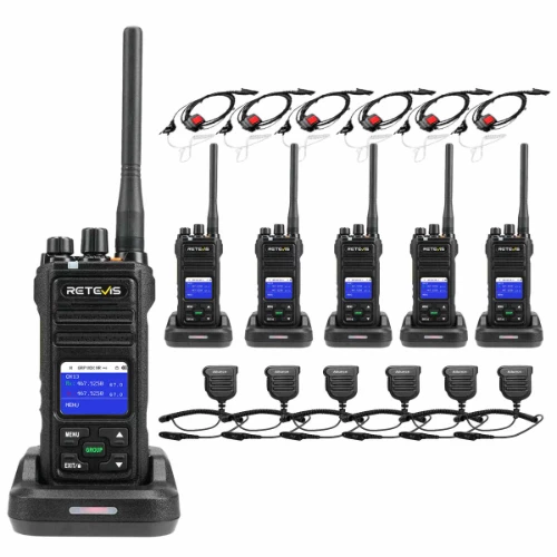 retevis nr630s 6pack with mic and earpiece bundle