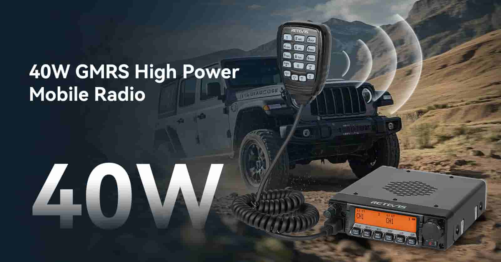 Retevis RA87 40W Powerful Long Range GMRS Mobile Radio