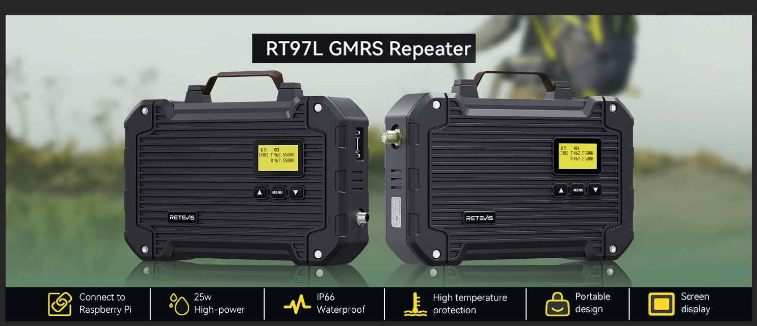 RT97L GMRS Repeater 2 packs