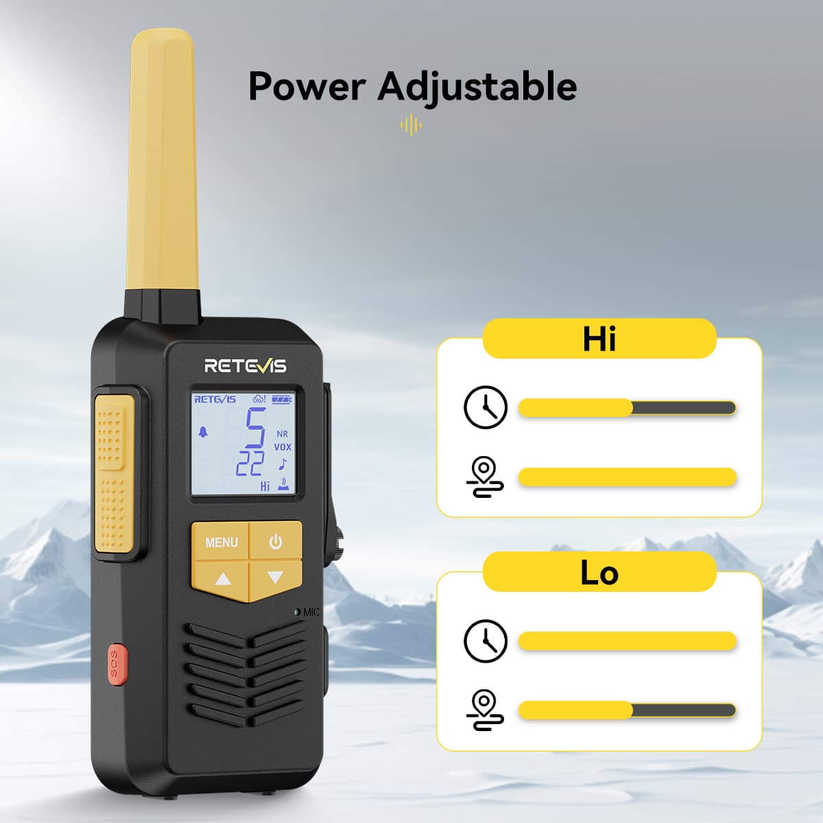 EZTalk 2S Long Range Radio with power mode switch