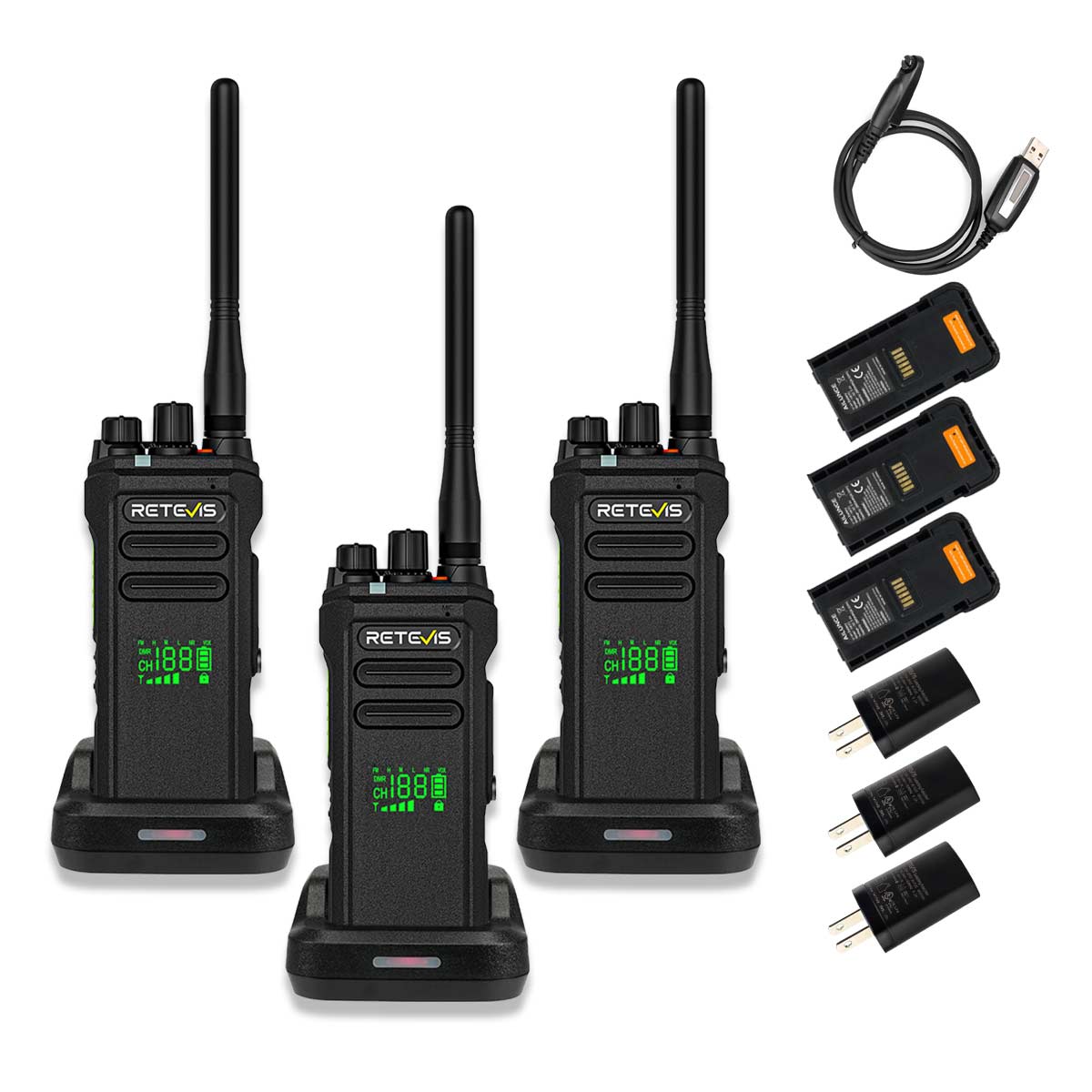 Retevis NR30D DMR Radio for Long Distance with Backup Battery 3pcs Retevis NR30D DMR Radio for Long Distance with Backup Battery 3pcs