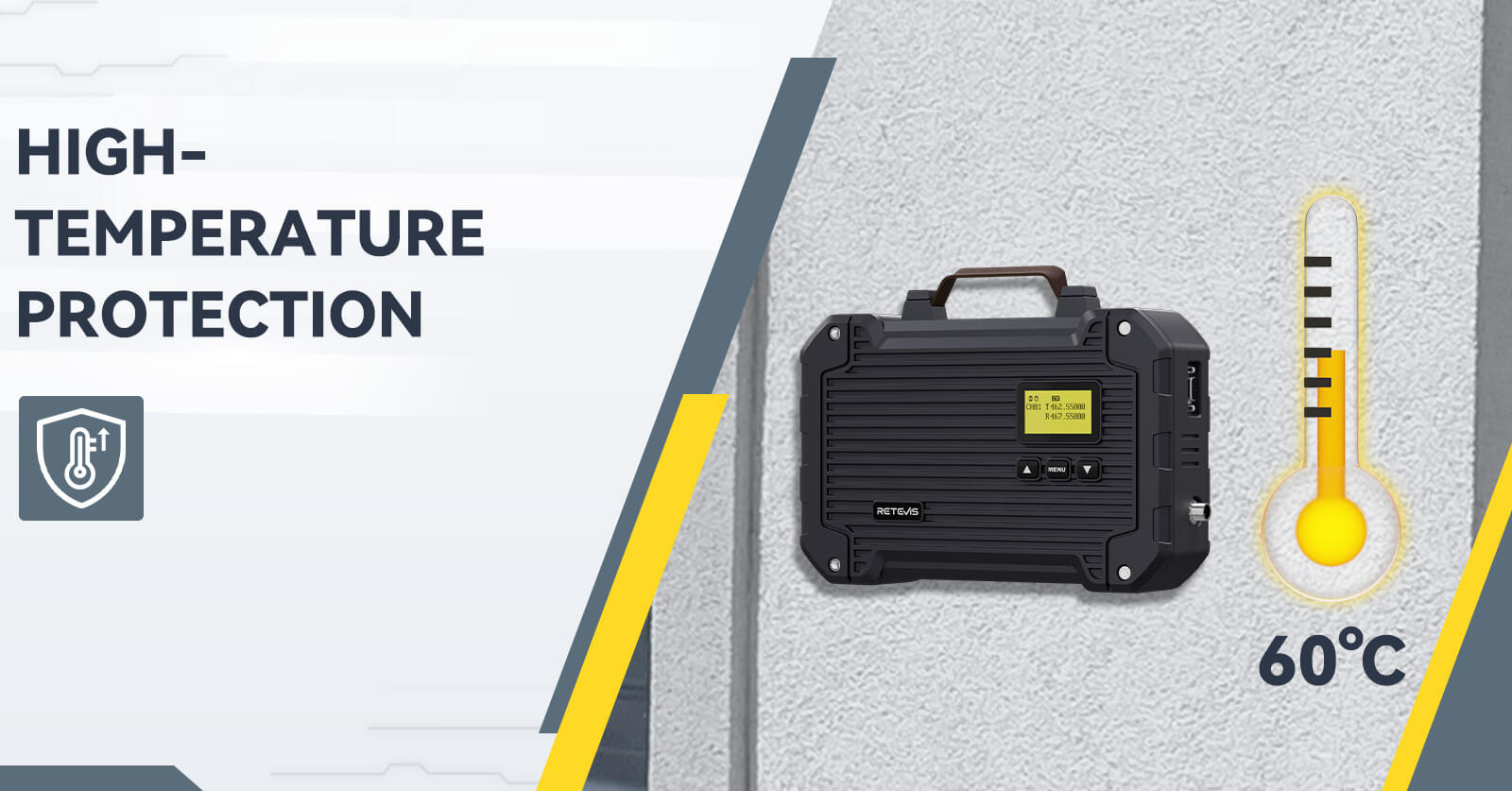 Retevis RT97L 16-channel GMRS repeater with all-aluminum heat dissipating casing