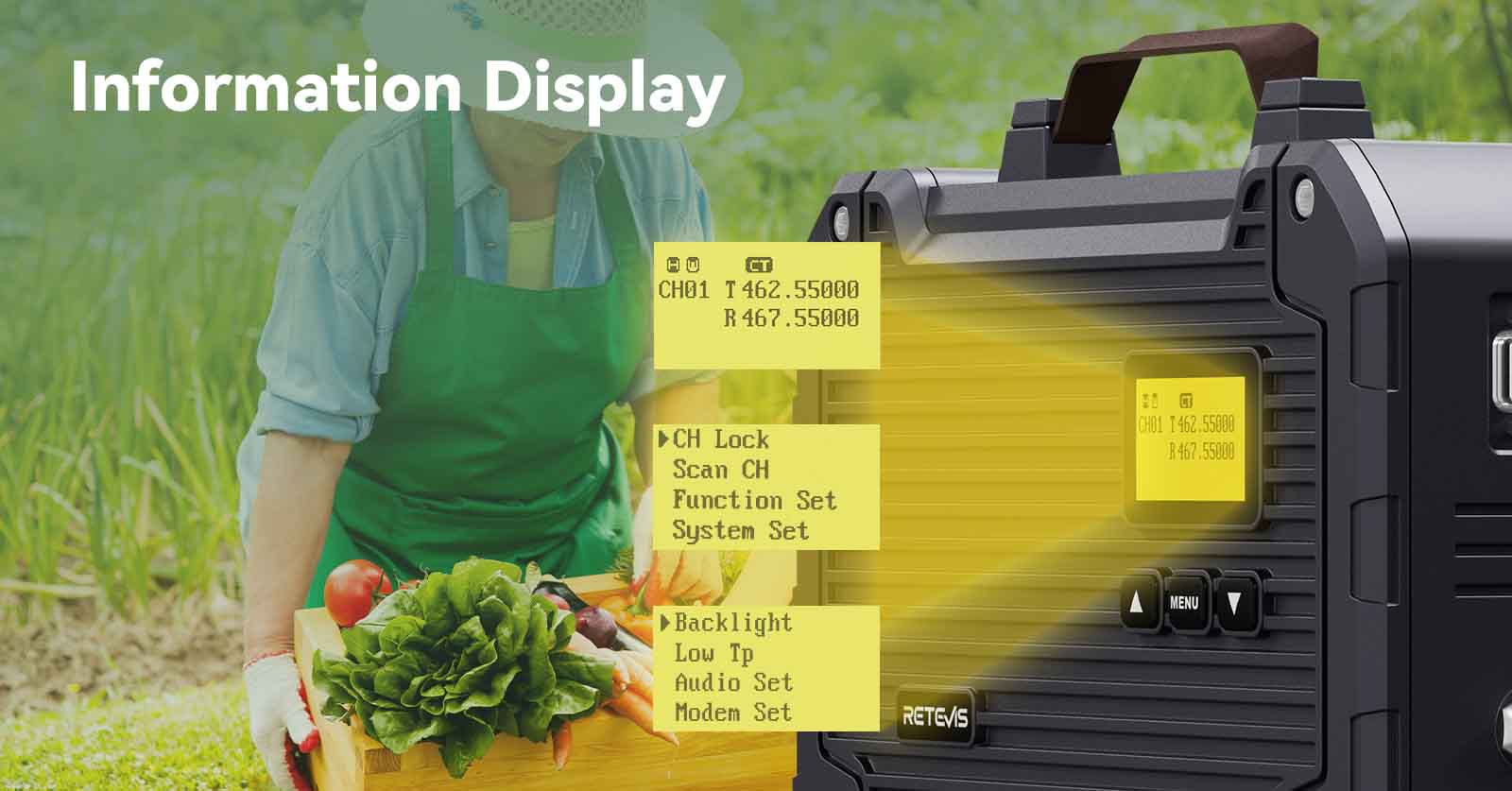 lcd DISPLAY EASY TO OPERATE PORTABLE REPEATER