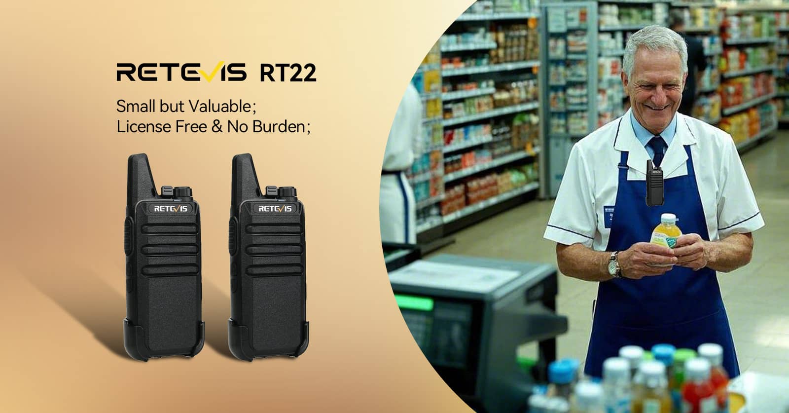 RETEVIS RT22: License-free, small business walkie talkies