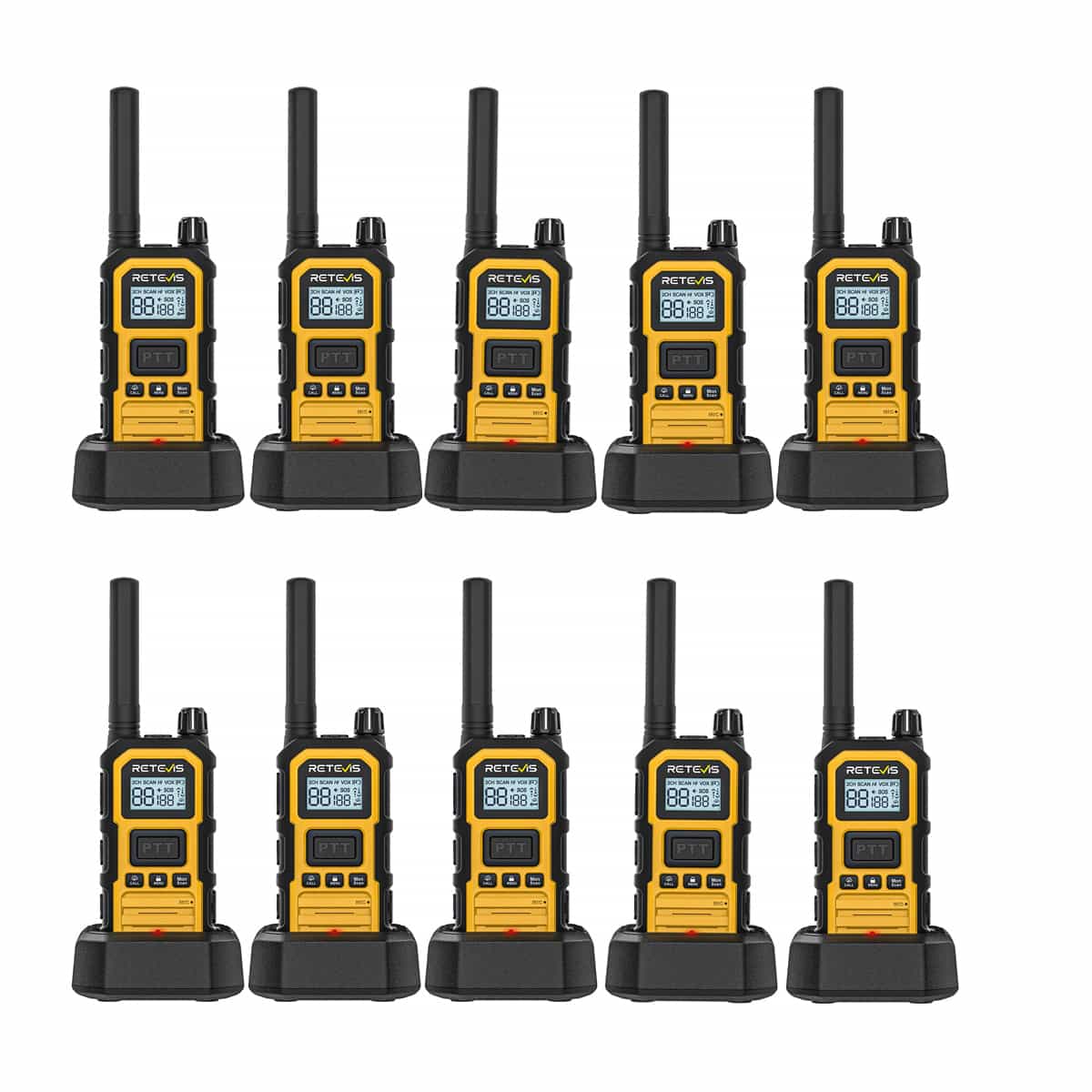 RB48P GMRS IP67 Waterproof Walkie Talkie with NOAA Functon 10 Pack