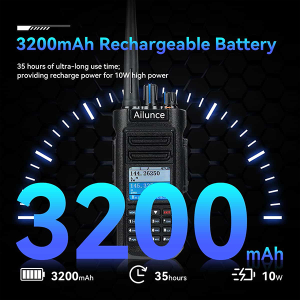 HD2 Dmr Radio with 3200mAh Rechargeable Battery
