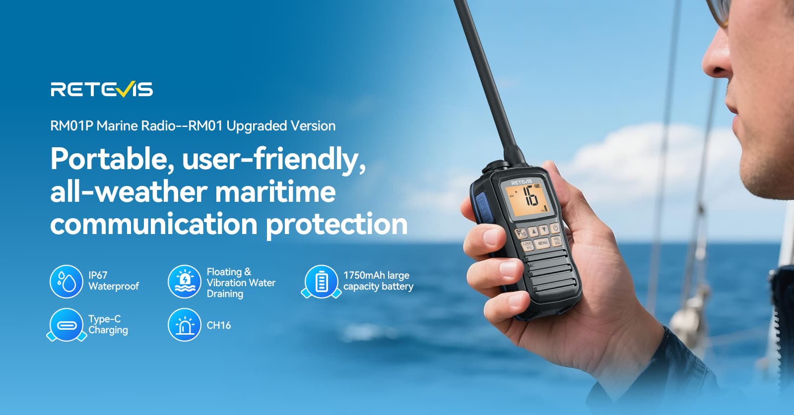 RM01P Handheld Marine Radio