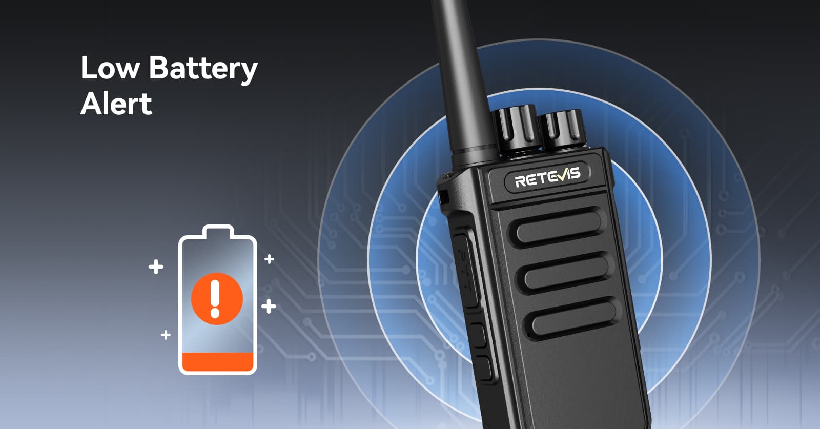 Retevis MateTalk P64 DMR features Low battery alert