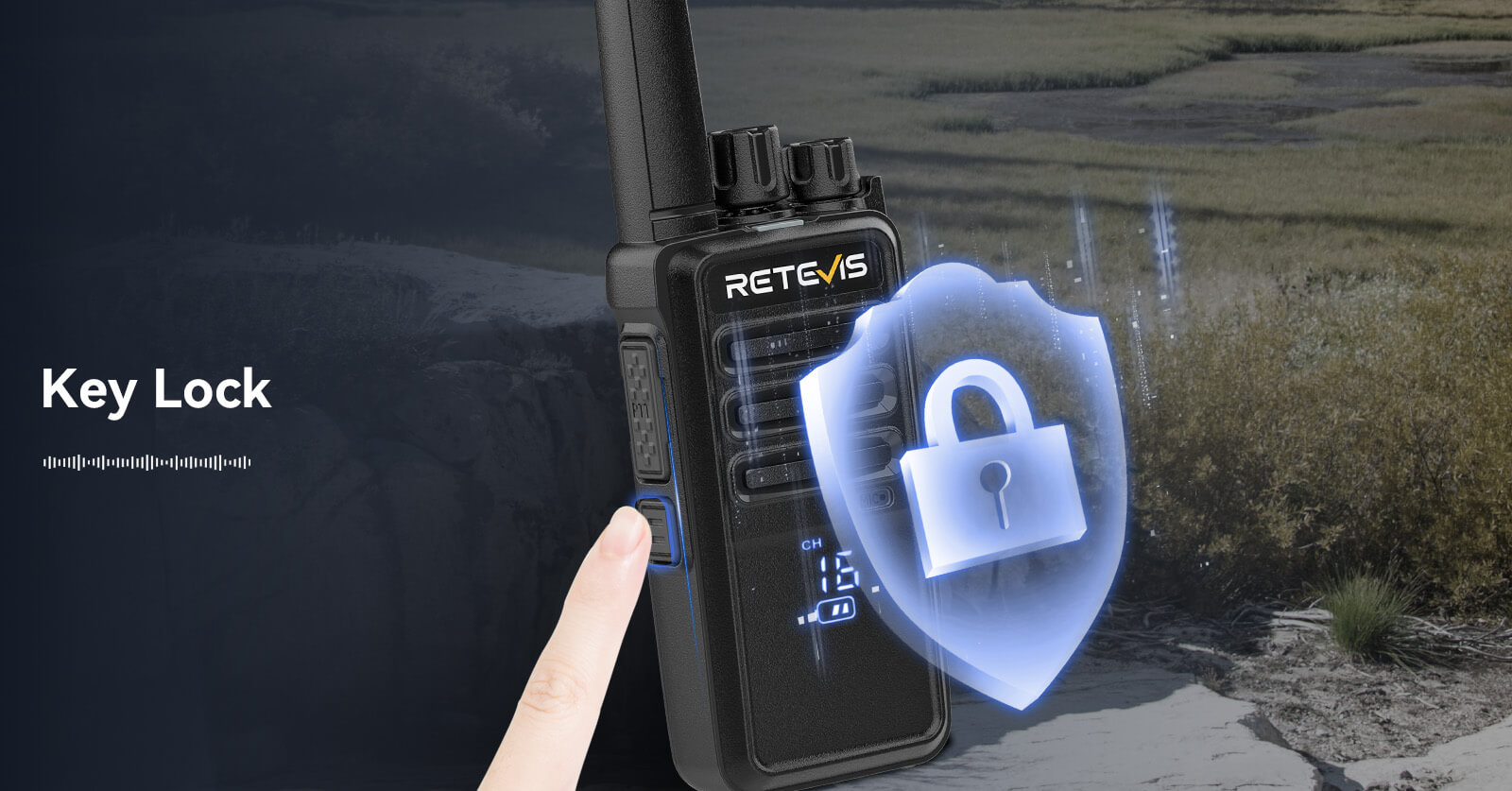 RT68H walkie talkie side key for channel lock and VOX hands-free