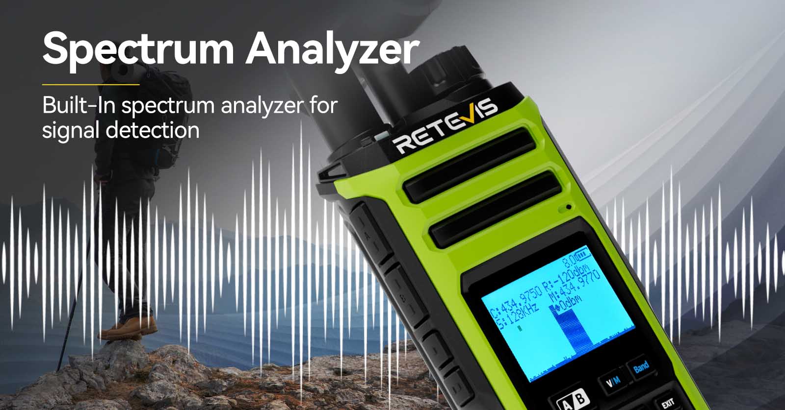 retevis-a3-wide-band-ham-radio-6.jpg Retevis A3 Ham Radio Built-in Spectrum Analyzer