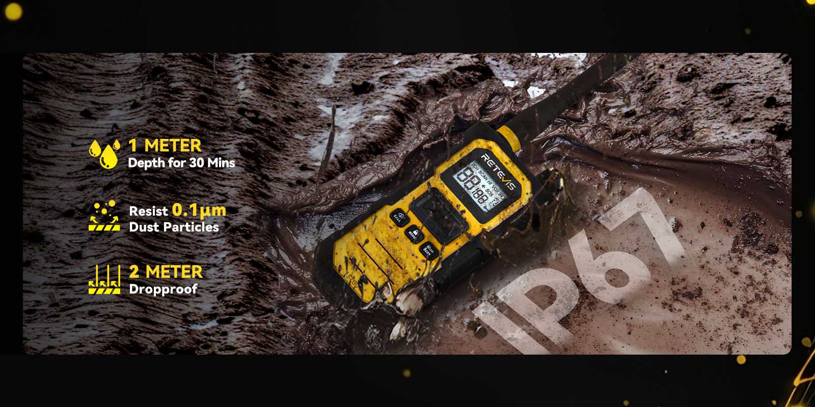 Retevis RB48Pro long range two way radio IP67 waterproof