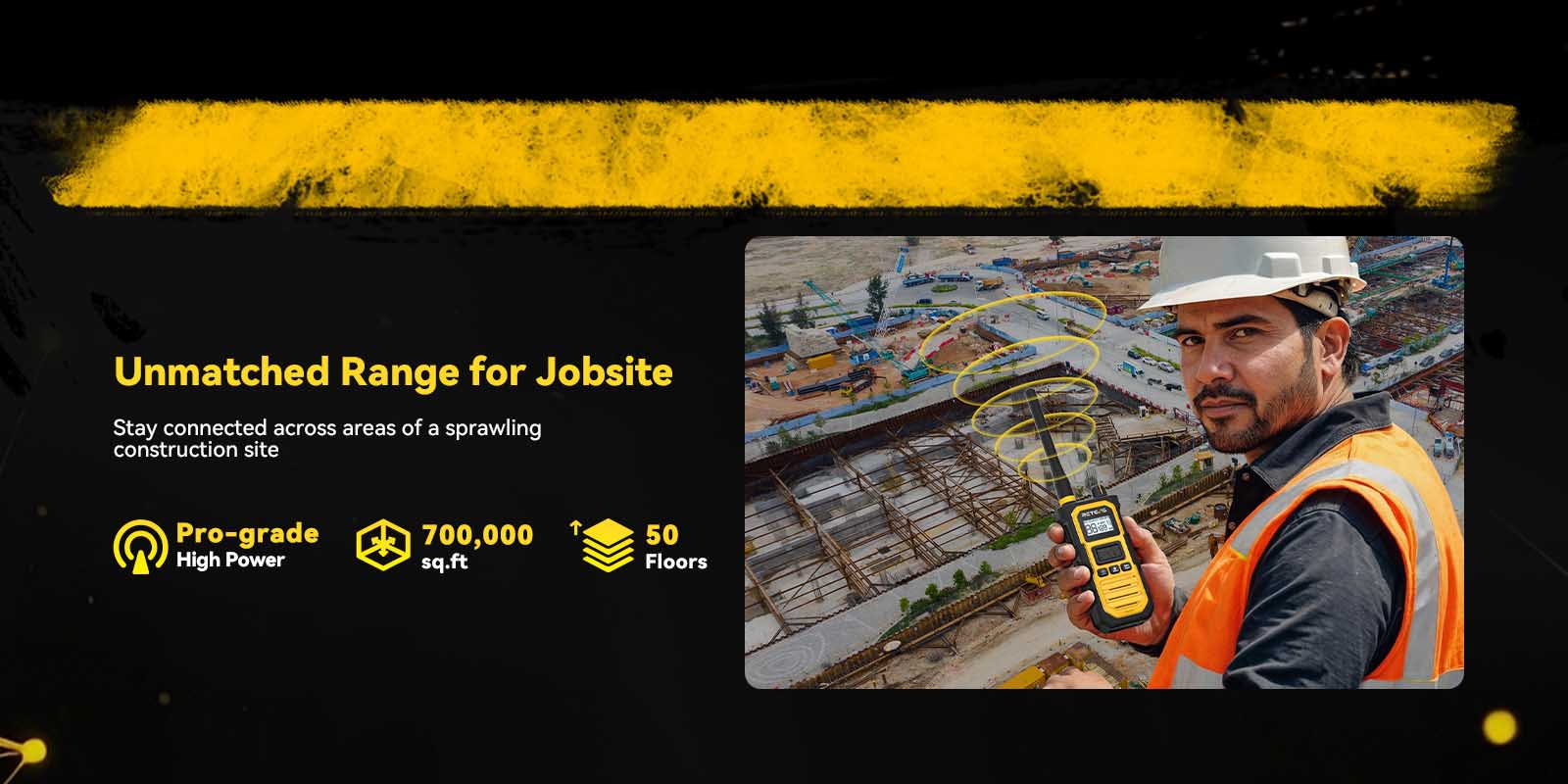 Retevis RB48Pro UHF two way radio for jobsite