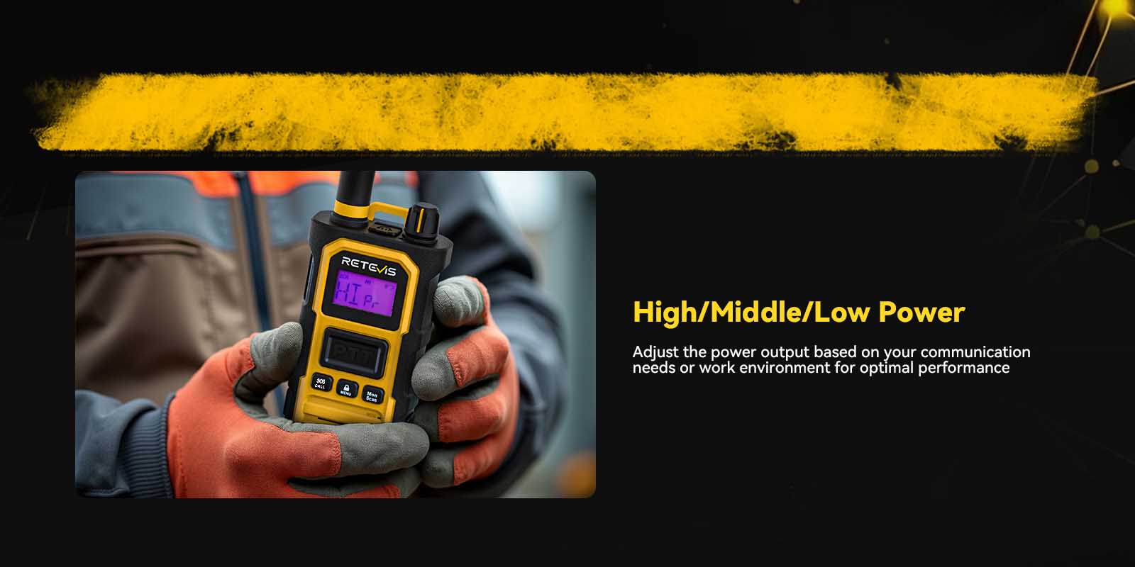 Retevis RB648Pro high-middle-low power adjustment