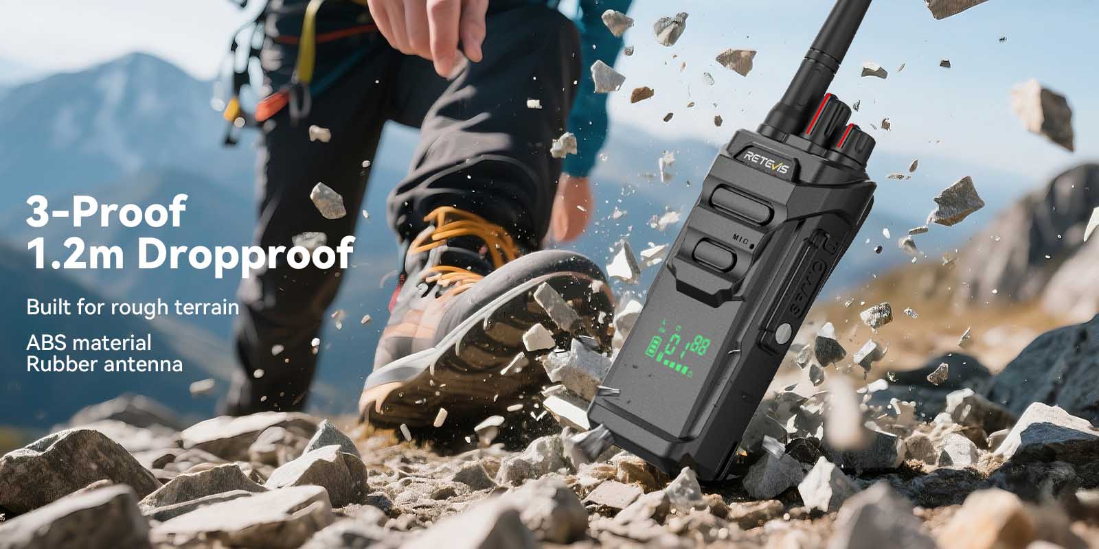 RT48H frs rugged walkie talkie with 1.2m dropproof