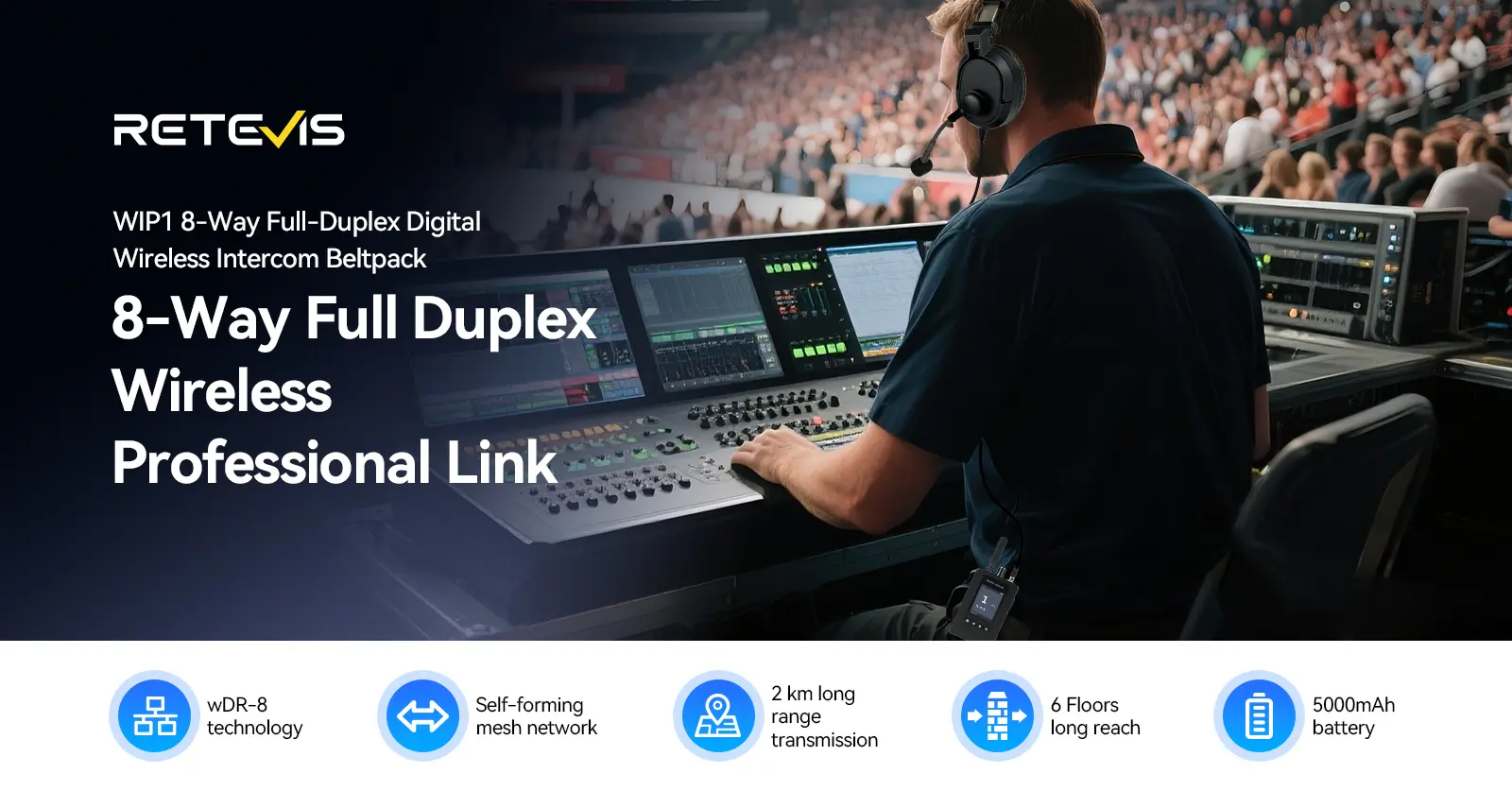 Retevis WIP1 Full-duplex Wireless Intercom Solution