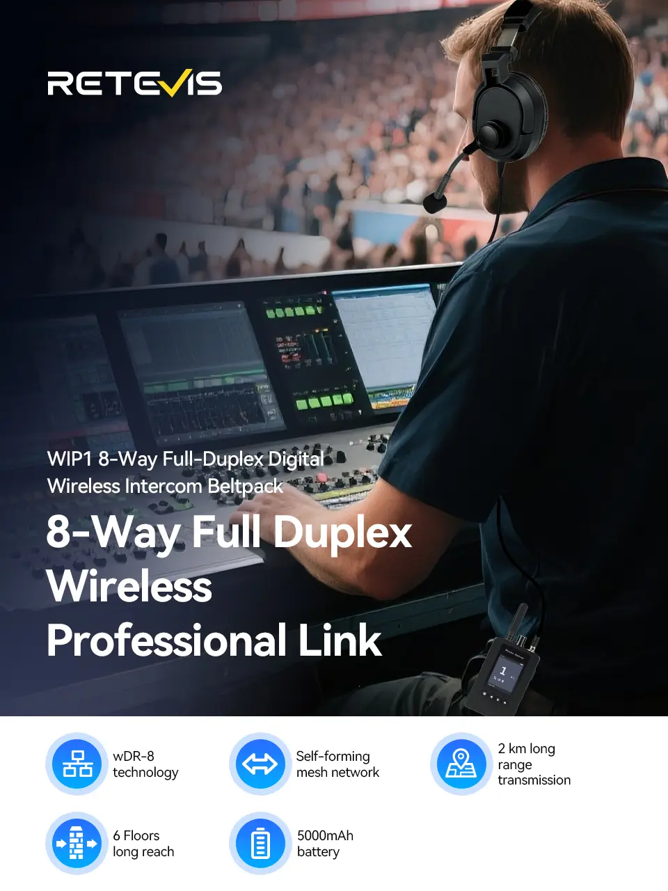 Retevis WIP1 Full-duplex Wireless Intercom Solution